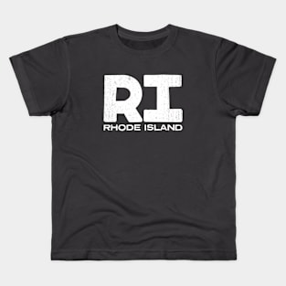 RI Rhode Island Vintage State Typography Kids T-Shirt